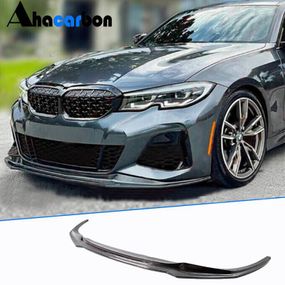Накладка на передній бампер Lip V8 (для M-Sport 2018-2022, Карбон) для BMW 3 серія G20/21 2018- рр
