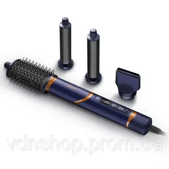 Фен стайлер VGR V 474 4 в 1 фен для волос 4 насадки 1400 Вт быстрая сушка укладка объем выпрямления завивка защита от перегрева | Зображення 1