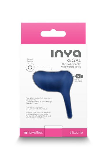 Віброкільце для пар NS Novelties INYA Regal Blue – силіконове ерекційне кільце, водозахист, акумулятор | Зображення 3