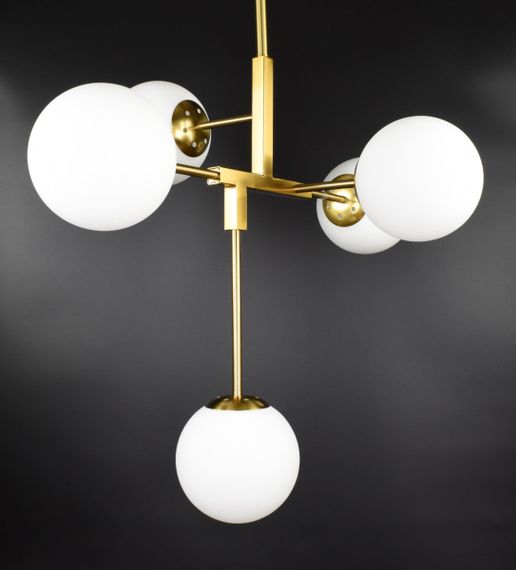 Люстра стельова на 5 лампочок 26620 Латунь 55-105х52х69 см. | Зображення 2