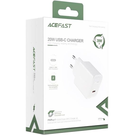 МЗП Acefast A1 PD20W (1USB-C) White | Зображення 2
