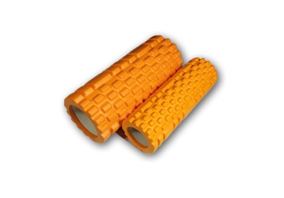 Масажний ролик EasyFit набір Grid Roller Double 33 см Помаранчевий (EF-7737s-5) | Зображення 1
