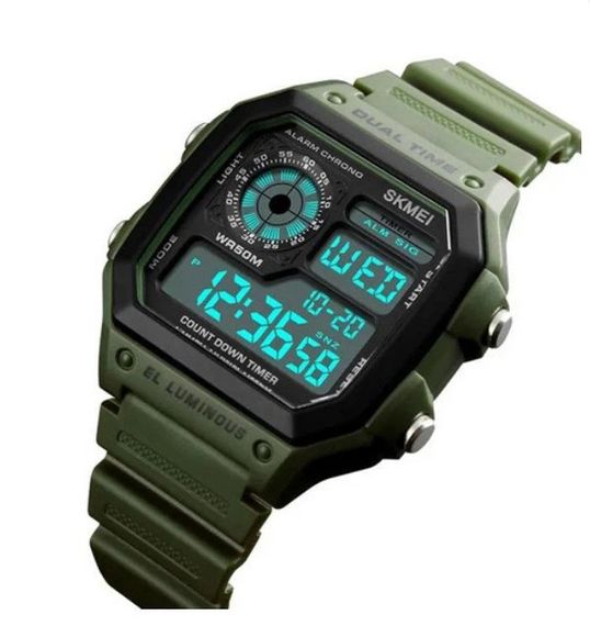 Годинник наручний чоловічий Skmei 1299AG хакі | Зображення 1