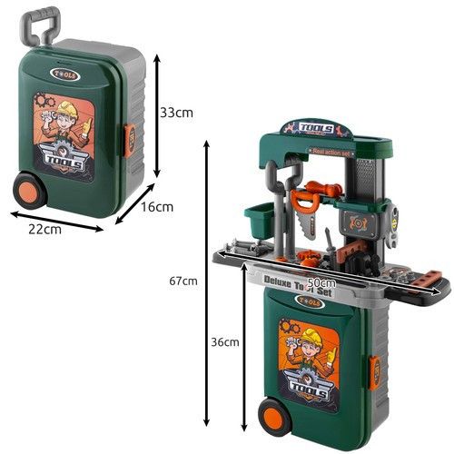 Детская мастерская с инструментами 3-в-1 в чемодане на колёсах | Зображення 1