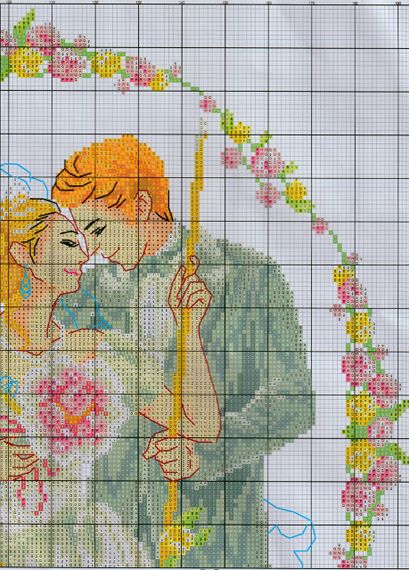 Набір для вишивання за нанесеною на канву схемою   "Happy wedding". AIDA 14CT printed 43*62 см | Зображення 2