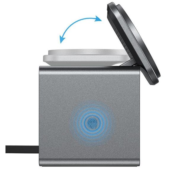 БЗУ Acefast E34 desktop 3in1 15W Gray | Зображення 3