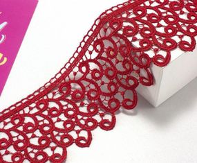 (1 метр) Кружево макраме 7см Сандра Цвет - Красный