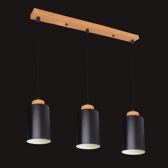 Люстра-подвес для кухни BL-653S/3 E27 BK/Wood | Зображення 3