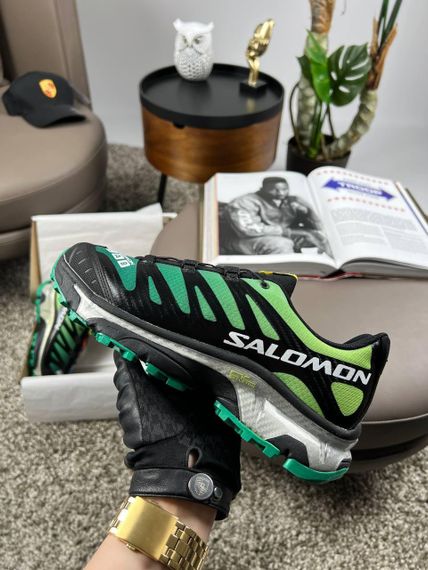 Мужские кроссовки Salomon XT-4 Carbon Black Green Silver весна / літо / осінь А3634 44 28 см | Зображення 9