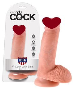 Фалоімітатор на присосці з мошонкою King Cock (18 см) Sex Aura