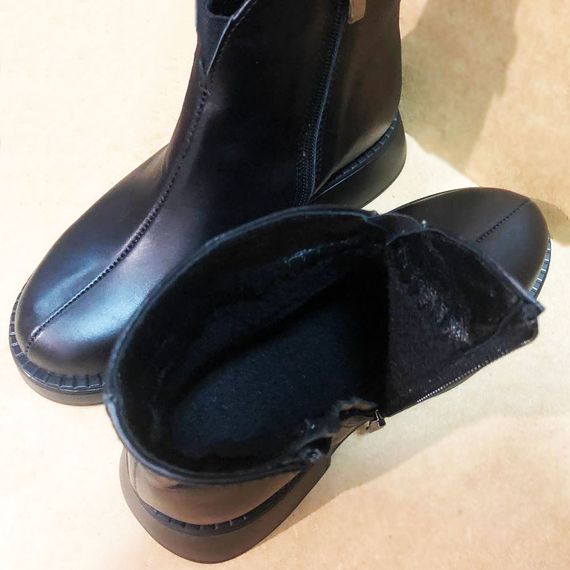 Женские весенние/осенние ботинки из натуральной кожи. 40 размер. BC-735 Цвет: черный