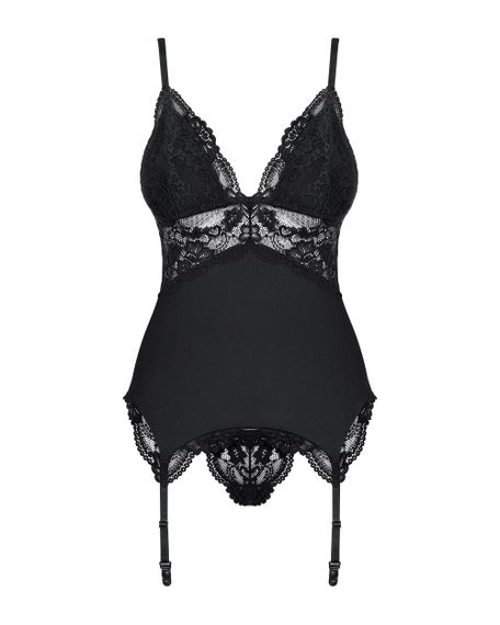 Корсет із трусиками Obsessive 810-COR-1 corset Чорний S/M | Зображення 6