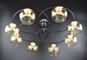 Люстра стельова на 8 лампочок 26173 Чорний 20х70х70 см.