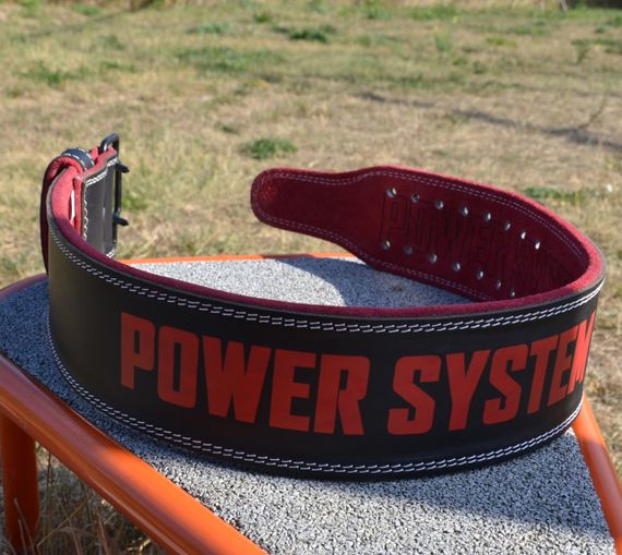 Пояс для важкої атлетики Power System PS-3830 Beast шкіряний Black/Red M | Зображення 6