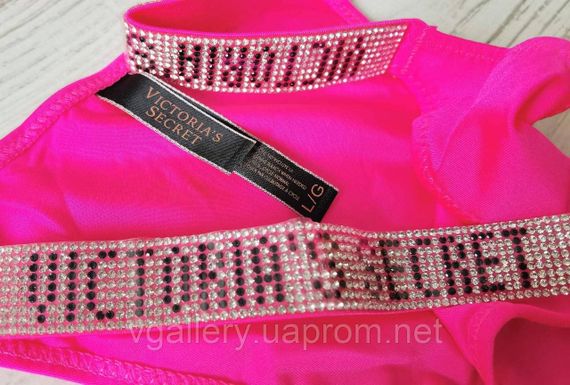 Комплект жіночої спідньої білизни Victoria's Secret зі стразами Вікторія Сікрет — Рожевий 80C | Зображення 3