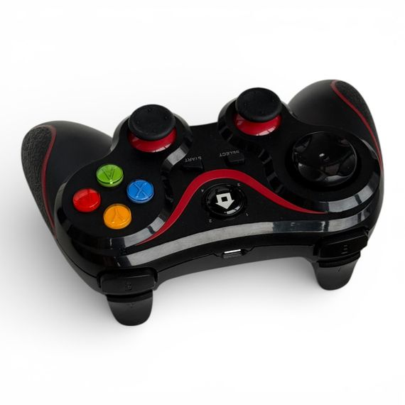Геймпад универсальный V8 Bluetooth контроллер для PS3, PS4, Android, iOS, Windows/Steam - Black/Red | Зображення 1