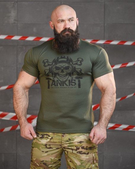 Тактична потоотводна футболка SABUR танкіст олива НП5190