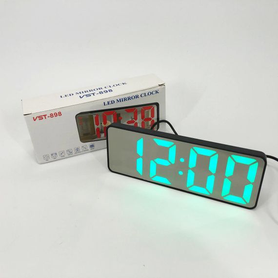 Електронний настільний LED годинник від USB VST-898-4 з будильником і термометром оригінальний настільний годинник | Зображення 1