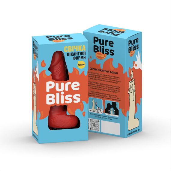 Свічка у вигляді члена Pure Bliss MINI Red 15 см | Зображення 6