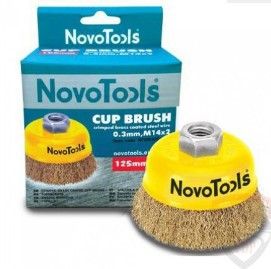 Щітка торцева d85мм гофр. латунь NovoTools NovoAbrasive