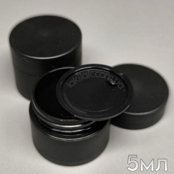 Баночка для гелю пластик (з заглушкою) чорна 5мл