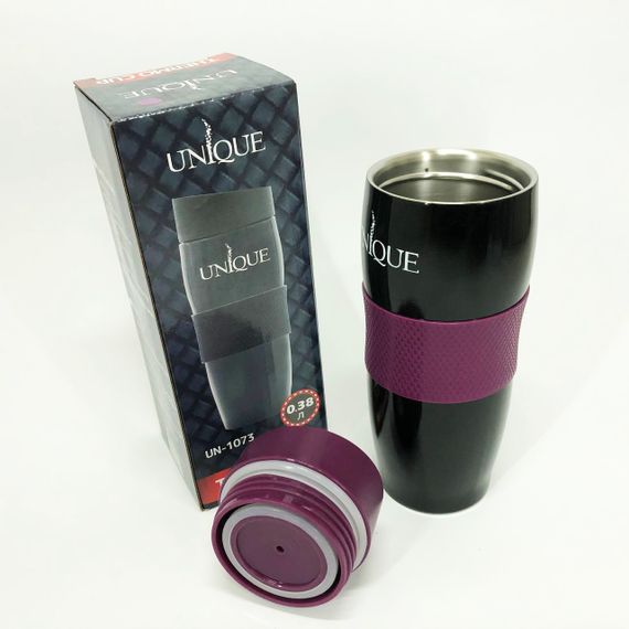Термокухоль UNIQUE UN-1073 0.38 л, Мандрівний термос, Фляга для пікніка. Колір: фіолетовий | Зображення 5