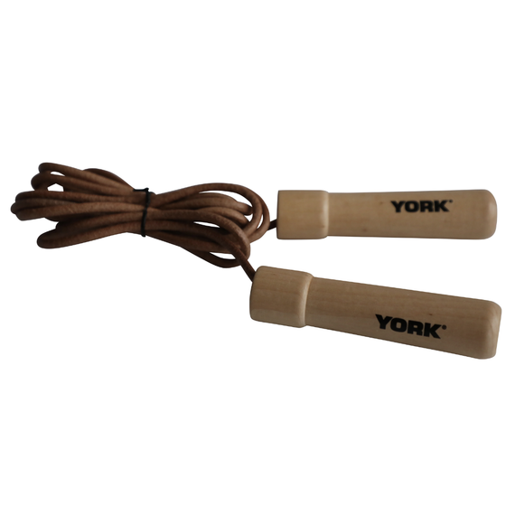 Скакалка York Fitness Leather Skip з дерев'яними ручками | Зображення 2