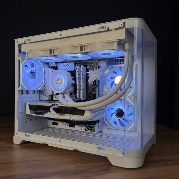 Збірка під замовлення: ігровий ПК GameMax Hype-M White Tower / Intel Core i7-14700F (20 (28) ядер по 1.5 - 5.4 GHz) / 32 GB DDR5 / 1000 GB SSD M.2 / nVidia GeForce RTX 5070, 12 GB GDDR7, 192-bit / 850W | Зображення 4