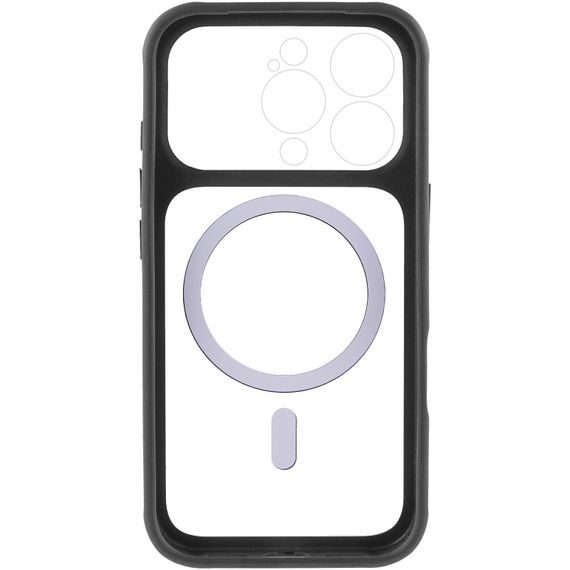 Чохол TPU+PC GETMAN Moon Clear with Magnetic Fit для Apple iPhone 16 Pro Max (6.9") Black | Зображення 3