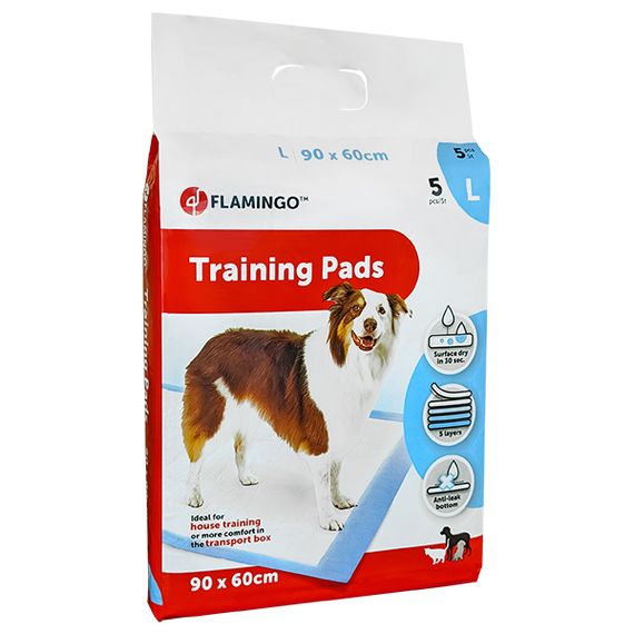 Пелюшка одноразова для собак Flamingo Training Pads Puppy, 90 см х 60 см, 5 шт