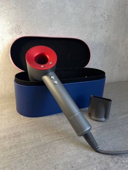 Фен Super Hair Dryer червоний з іонізацією та турборежимом з кесом на 1 насадку | Зображення 1