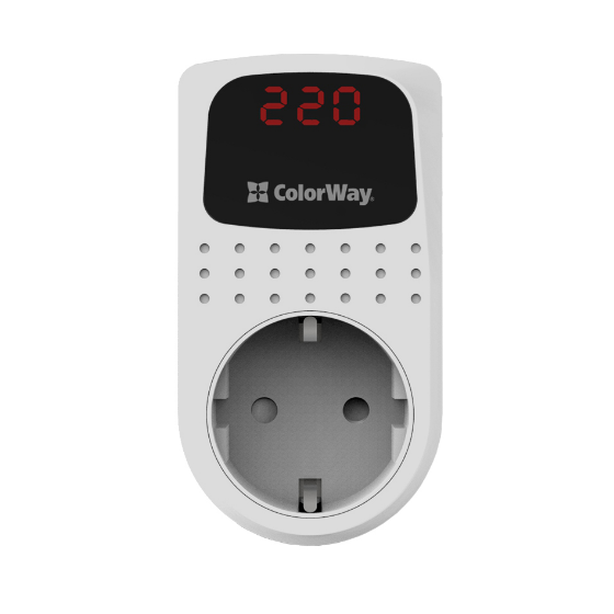 Реле напруги 16А 3680W 150V-210V/230V-280V білий DS2 ColorWay