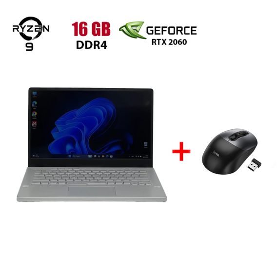 Ігровий ультрабук Б-клас Asus ROG Zephyrus GA401IV-BR9N6 / 14" (1920x1080) IPS / AMD Ryzen 9 4900HS (8 (16) ядер по 3.0 - 4.3 GHz) / 16 GB DDR4 / 480 GB SSD / nVidia GeForce RTX 2060 Max-Q, 6 GB GDDR6, 192-bit б/в + Подарунок Бездротова миша HOCO GM28