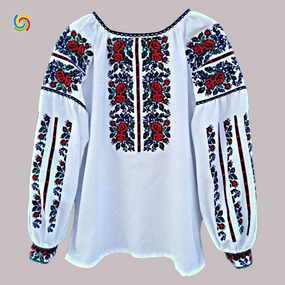 Рубашка Украинская вышиванка  32859 цвет белый размер L/XL