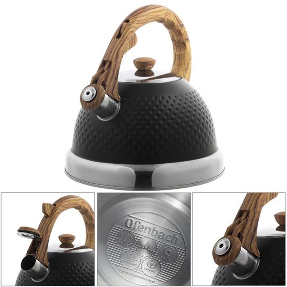 Чайник Ofenbach Whistling Kettle Black 2.7л нержавіюча сталь зі свистком, чорний | Зображення 2
