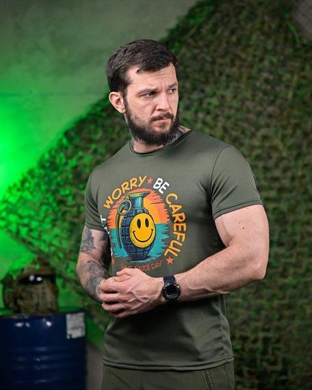 Тактична футболка, що відводить піт Don’t worry oliva ПП7617 | Зображення 1