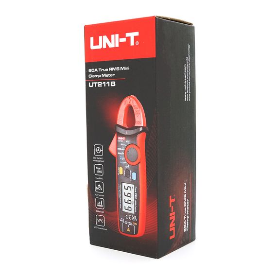 Мультиметр UNI-T UT211B Вимірювання: V (AC/DC), A (AC), Ω, C, тест діодів (True RMS). Функції: продзвонювання, Data Hold, | Зображення 1