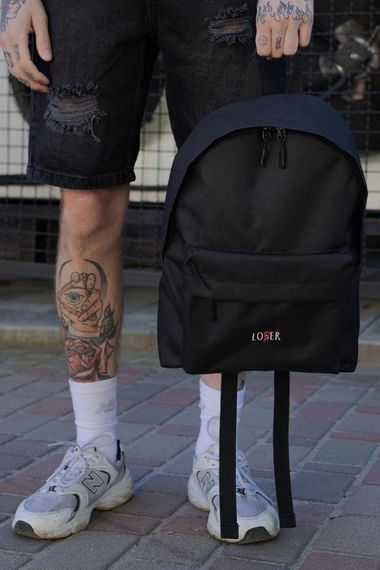 Повсякденний рюкзак шкільний Without Compact з принтом Lover Black