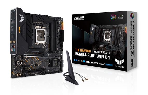 Материнcька плата ASUS TUF GAMING B660M-PLUS WIFI D4 s1700 B660 4xDDR4 M.2 HDMI DP Wi-Fi BT mATX (90MB1930-M1EAY0) | Зображення 9