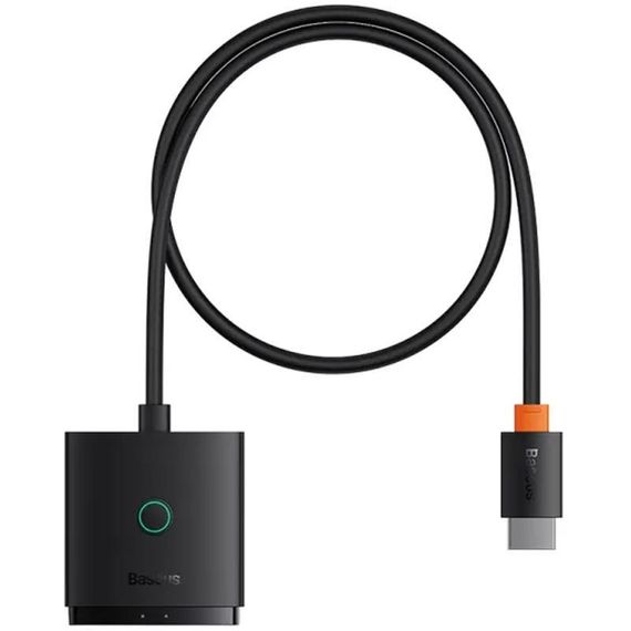 Переходник HUB Baseus AirJoy Series 2in1 HDMI to HDMI/HDMI (B01331105) Cluster Black | Зображення 2