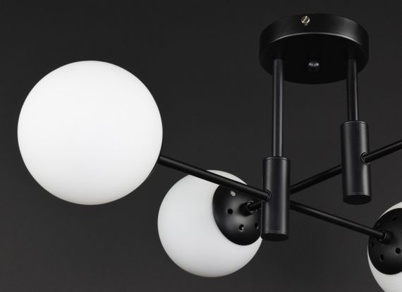 Люстра стельова на 4 лампочки 27759 Чорний 26х65х65 см. | Зображення 2