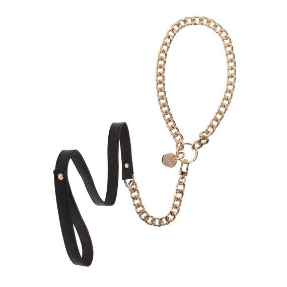 Повідець ланцюг із петлею зі штучної шкіри Statement Leash золотистий, 75 см Sex Aura | Зображення 2