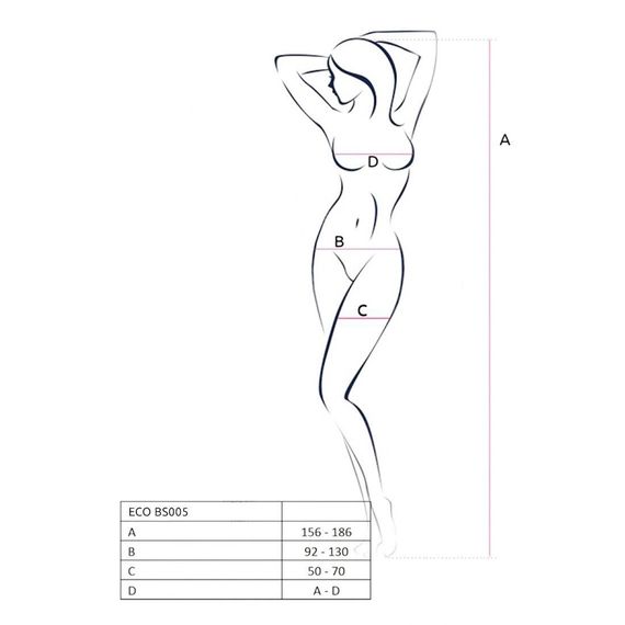 Бодістокінг Passion ECO BS005 white, щільний, відкритий доступ, імітація підв’язок | Зображення 4