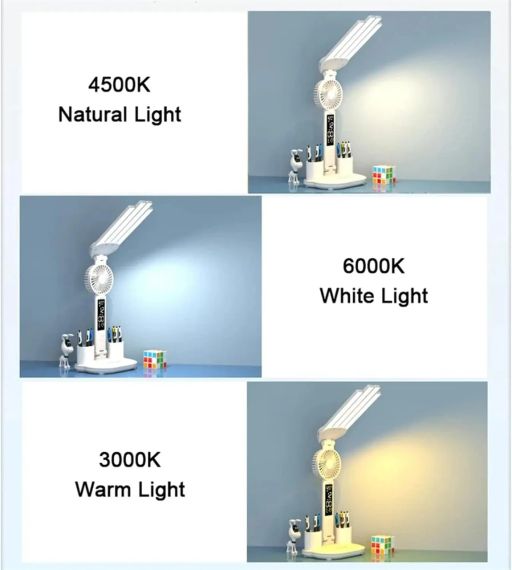 Акумуляторна LED лампа / Настільна лампа 3в1 з акумулятором 3200мАч та USB-дисплеєм / Акумуляторна LED лампа-органайзер з | Зображення 3