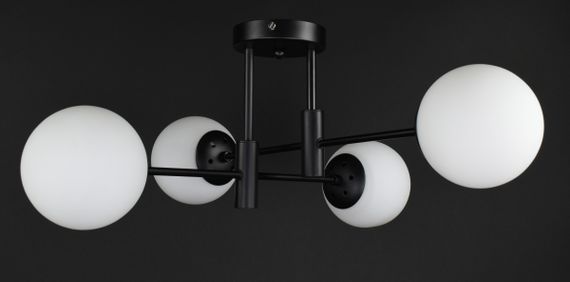 Люстра стельова на 4 лампочки 27759 Чорний 26х65х65 см. | Зображення 4