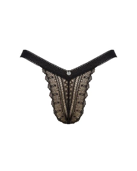 (SALE) Кружевные трусики с заниженной талией Obsessive Estiqua panties XS/S, black Sex Aura | Зображення 4
