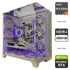 Збірка на замовлення: ПК GameMax Infinity Pro White Tower / AMD Ryzen 7 7800X3D (8 (16) ядер по 4.2 - 5.0 GHz) / 32 GB DDR5 / 2000 GB SSD M.2 / nVidia GeForce RTX 5070, 12 GB GDDR7, 192-bit / 850W
