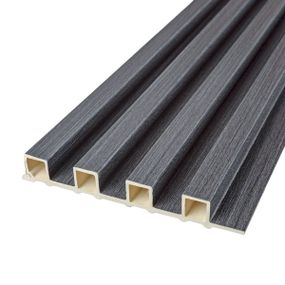 Рейка декоративна WPC стінова 3000х160х23мм Графіт SW-00001529