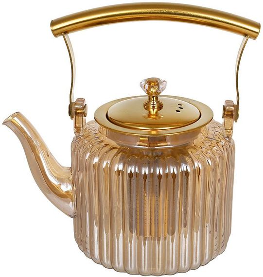 Чайник скляний заварювальний "Amber" 1000мл з металевим фільтром (B494)