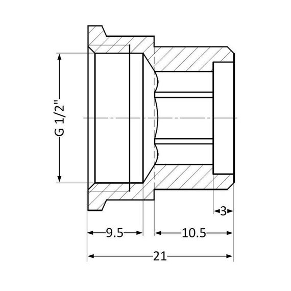 Удлинитель латунный Thermo Alliance Standart 1/2"ВН, L=10 мм SD4221510 | Зображення 1